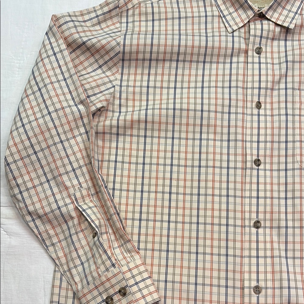 Cabela's Outfitter Series Men's Cream Plaid Long-Sleeve Button-Down Shirt - Picture 7 of 9